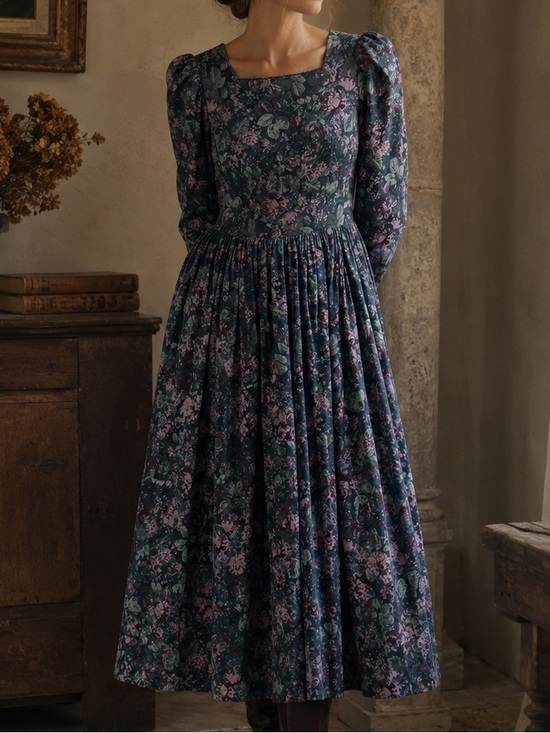 Laura Ashley Dresses & Skirts - Vintage Laura Ashley Floral Cotton Midi Dress – Size 8 – Made in Great Britain